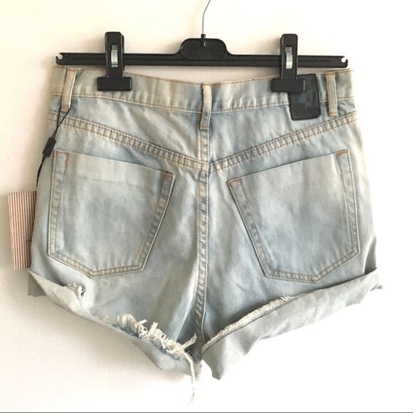 ONE TEASPOON Beauty Outlaws Denim Jean Short Destroyed Blue 26 - Picture 4 of 8